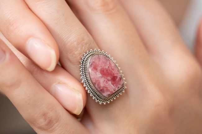 Bague rhodochrosite